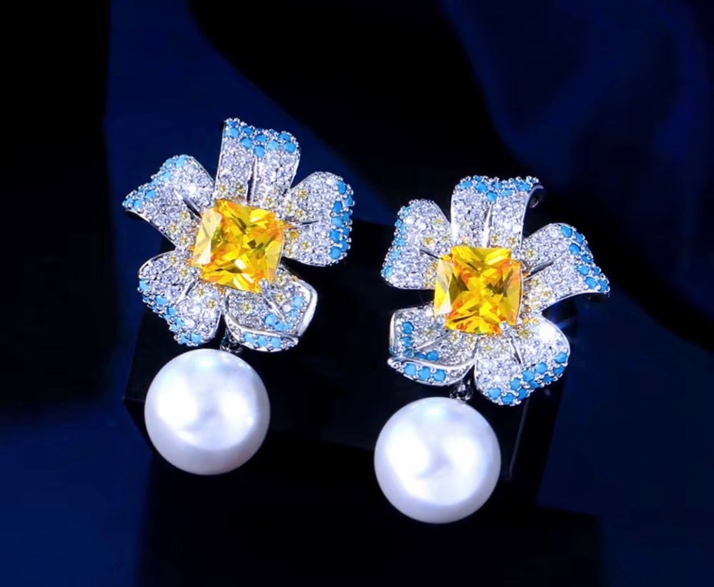 Yellow Rose Earrings